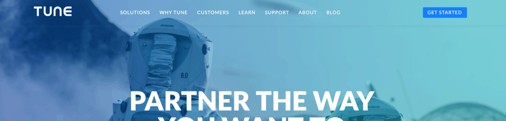 tune enterprise affiliate tracking website screenshot