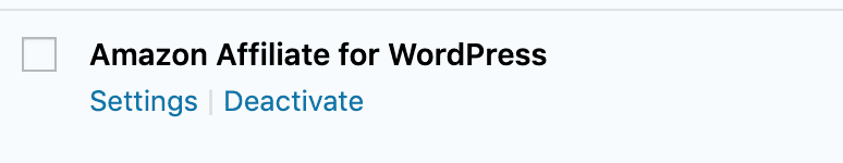 Amazon Affiliate for WordPress plugin screenshot showing installation